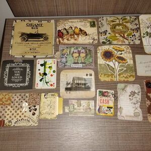 14 pieces of handmade one of a kind unique junk journal ephemera